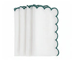 Green scallop napkins