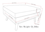 Owen Square Coffee Table Storage Ottoman - Distressed Dark Blue
