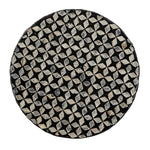 D14x20' Black Round Accent Capiz Stool, Garden Side Table
