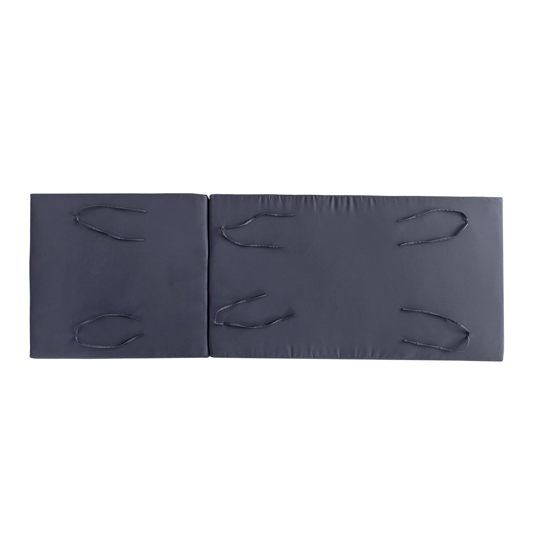 Lounge Chaise Set in Black Acacia Wood with Water-Resistant Cushions