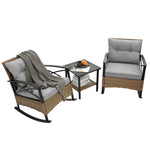 3pcs Rocking Rattan Set - Grey