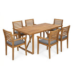 7 Pieces Acacia Wood Outdoor Dining Set