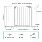 Pressure Mounted Baby Gate For Stairs - White