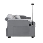 Modern Velvet Loveseat Futon Sofa Couch with Pullout Bed
