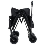 3-in-1 Convertible Folding Wagon Cart with Bench Seat & Storage