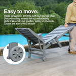 HDPE Chaise Lounge Chair Outdoor with Adjustable Backrest