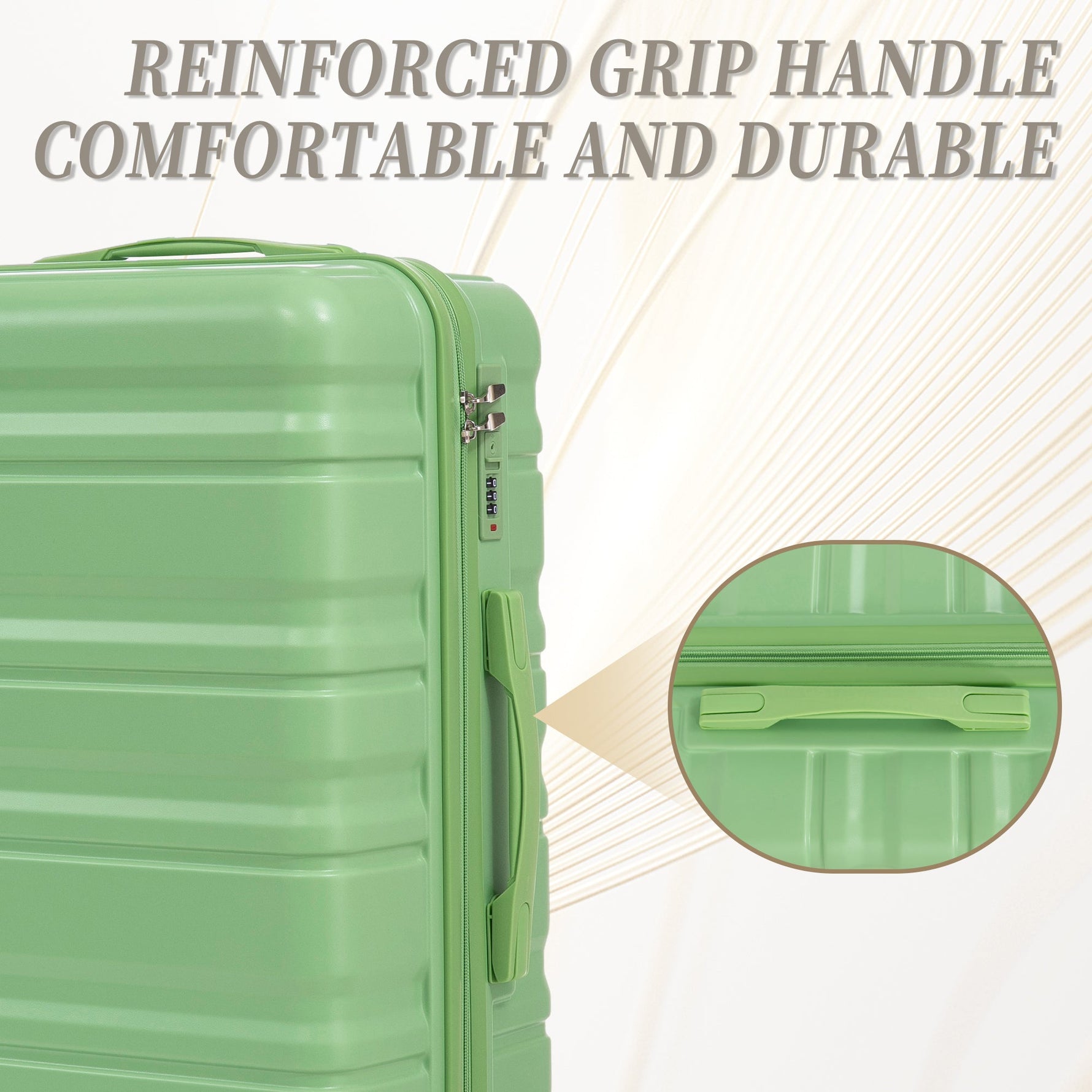 HIFINE Tourist 3-Piece Spinner Wheel Luggage Set in Green