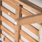 Outdoor 4pc Acacia Wood and Rope Sectional Patio Sofa Set