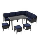Elegant 7-Piece Outdoor Furniture Set with Waterproof Cushions