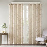 Palm Leaf Burnout Window Sheer Natural 50x84 Inches