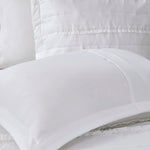5 Piece Microfiber Ruffled Comforter Set White California King