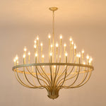 36-Light Gold Industrial Iron Candle Chandelier