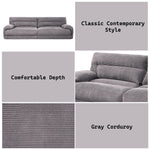 Cadenza Corduroy Loveseat - Gray