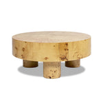Nebula 35.5' Round Pillar Leg Coffee Table Warm Natural Brown Burl Wood