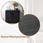 Modern Black Wood Storage Cabinet with Embossed Door