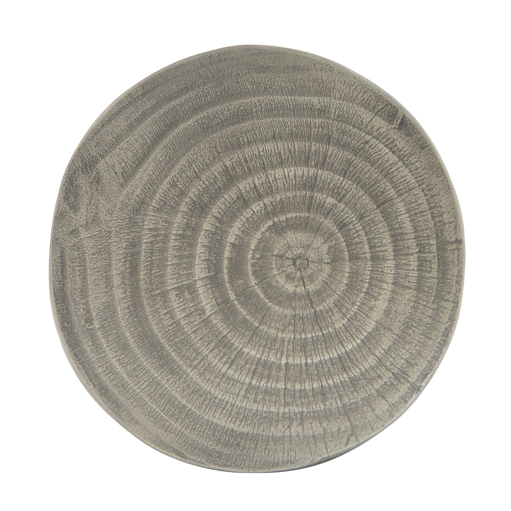 Hollow Side Table Wood-Like Texture Grey