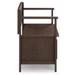 Amherst Solid Wood Entryway Storage Bench in Farmhouse Brown