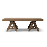 Hawthorne 48' Solid Reclaimed Elm Rectangular Trestle Coffee Table, Heritage Medium-Dark Brown