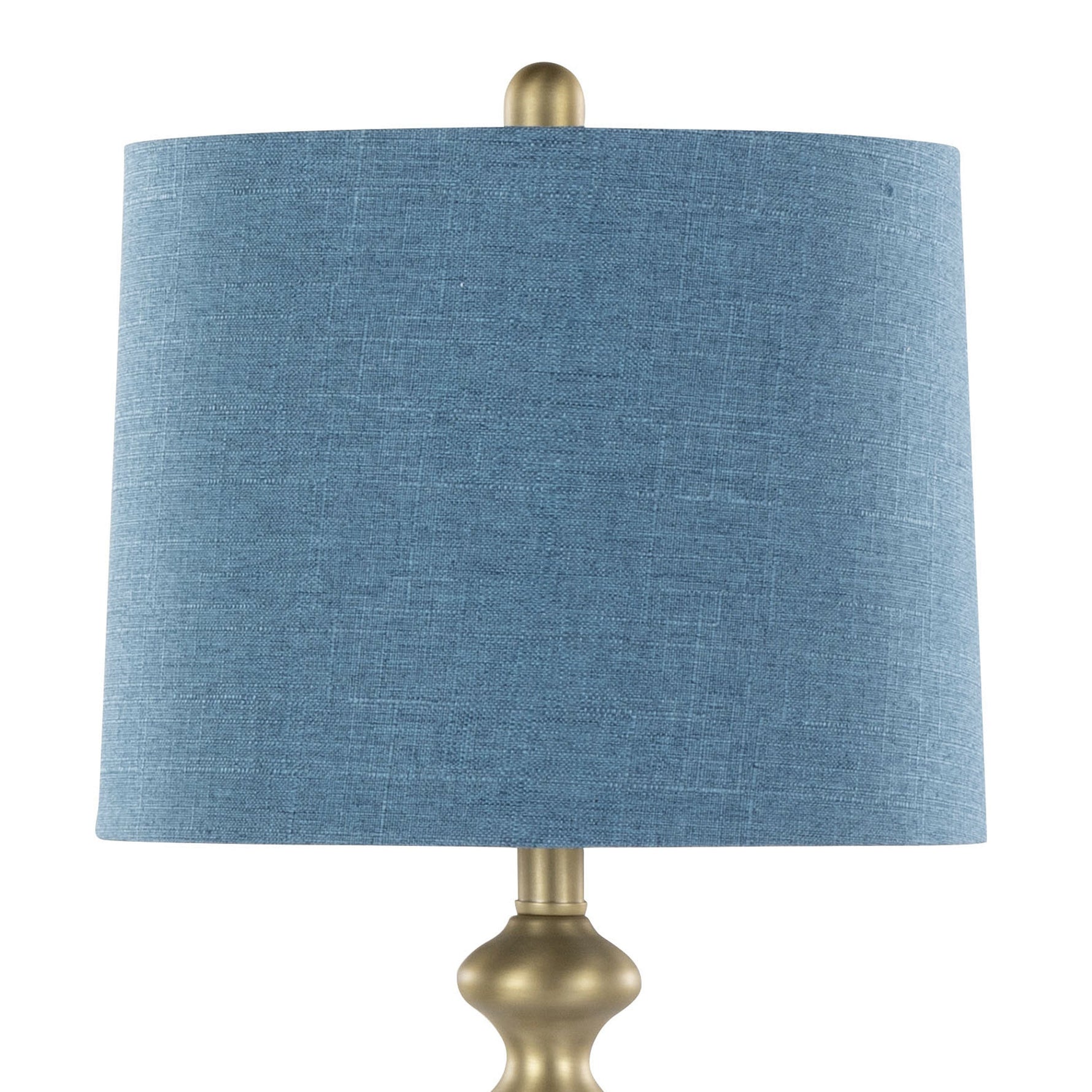 Ashland 27" Contemporary Metal Table Lamp Set in Gold with Linen Shades