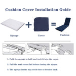 Outdoor Chaise Lounge Chair Cushion - Navy Blue Polyester