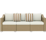 Outdoor Furniture Rattan Sofa with Cushions and Throw Pillows