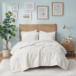 Full/Queen Embroidered Medallion Faux Fur Ultra Plush Comforter Mini Set