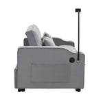 Modern Velvet Loveseat Futon Sofa Couch with Pullout Bed