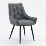 Dining Kitchen Chairs, Flat Back (Set of 2) - Dark Gray