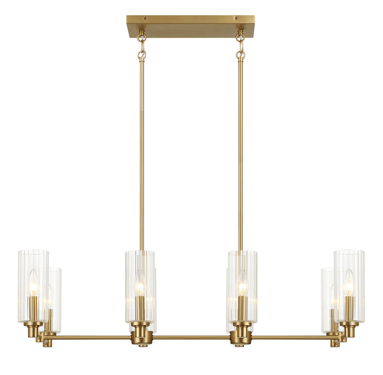 Willow Eight Lights Island Pendant Lamp - Satin Brass