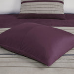 7 PC Pieced Faux Suede Comforter Set Purple King