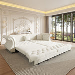 Oversized Chesterfield Pull Out Sofa Bed with Flower Tufting
