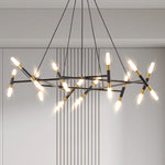 41'' Black & Gold Modern Chandelier Light Fixture