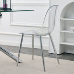 Modern Minimalist Transparent Dining Chair - 6-Piece Set