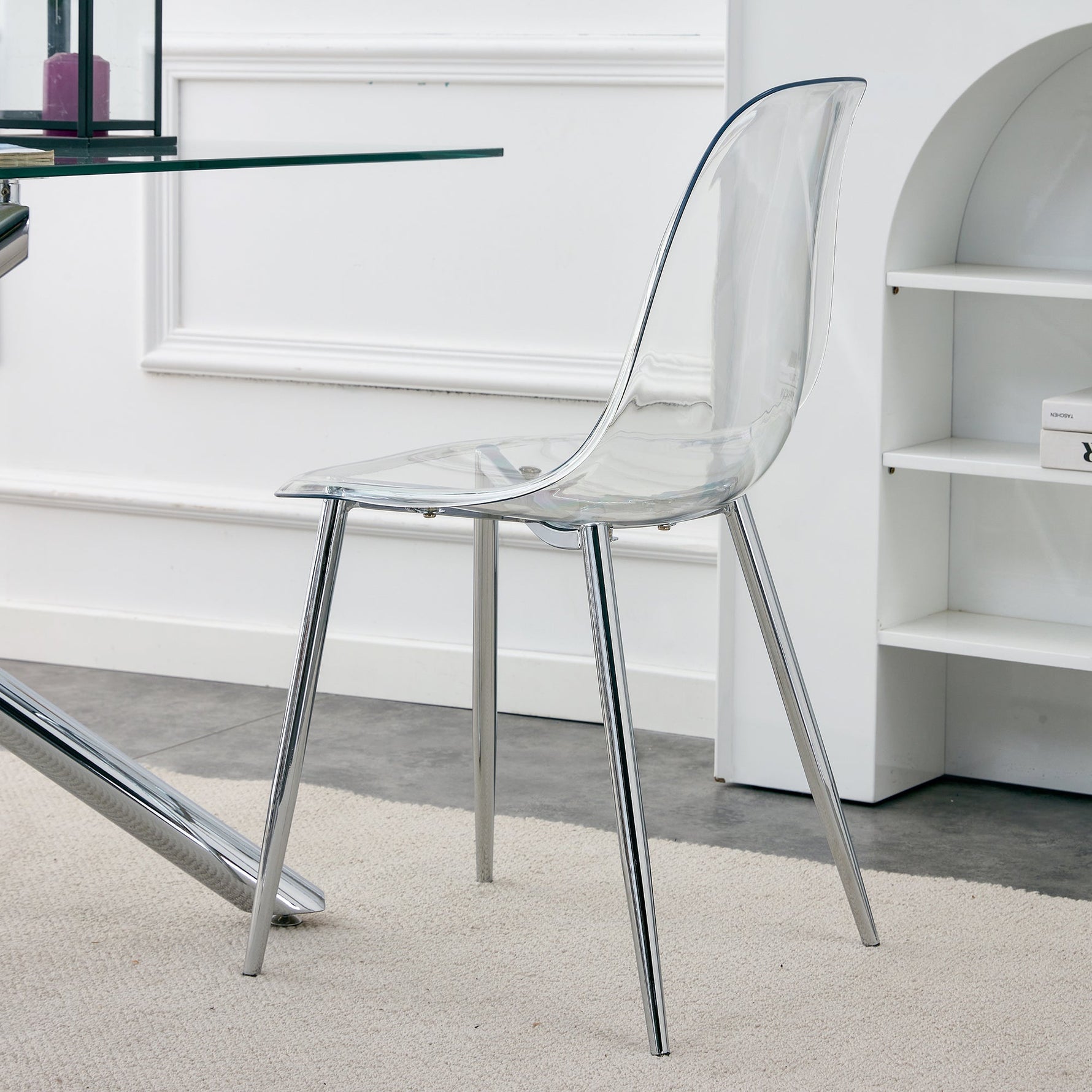 Modern Minimalist Transparent Dining Chair - 6-Piece Set