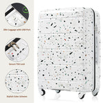 Luggage Set of 3 with USB Port and Spinner Wheels