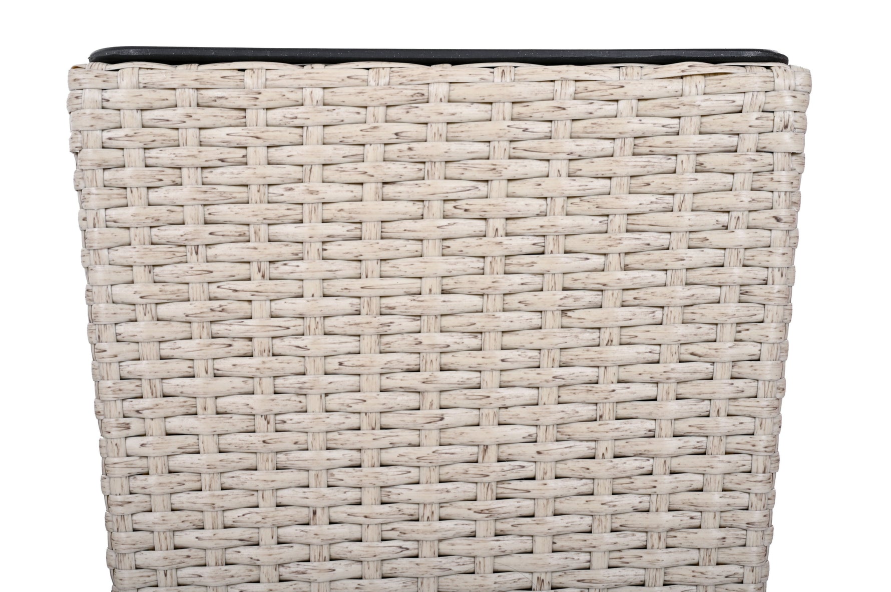 Outdoor PE Wicker Flower Pots, 2-Pcs Set, Beige