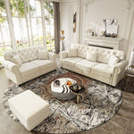 Upholstered Sofa Set With Nailhead Trim And Rolled Armrests, Includes Pillows