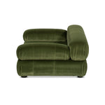 Marcel Upholstered Modern Small to Medium Pet Bed For Dogs and Cats Olive Green Velvet