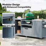 K&K 66.5" Outdoor Kitchen Island for Big Green Egg Grills