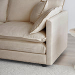 Mid-Century Modern 3-Seater Sofa with Pillows