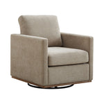 Modern Square Upholstered Swivel Accent Chair with Metal Base