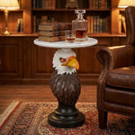 Eagle Head Accent Table Animal Statue End Table