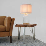 Nordic Home Romantic Solid Wood Table Lamp with LED Nebulis in Gold - Clear and Pink