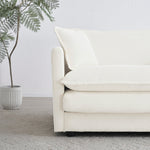 2-Piece White Chenille Sofa Set for Living Room
