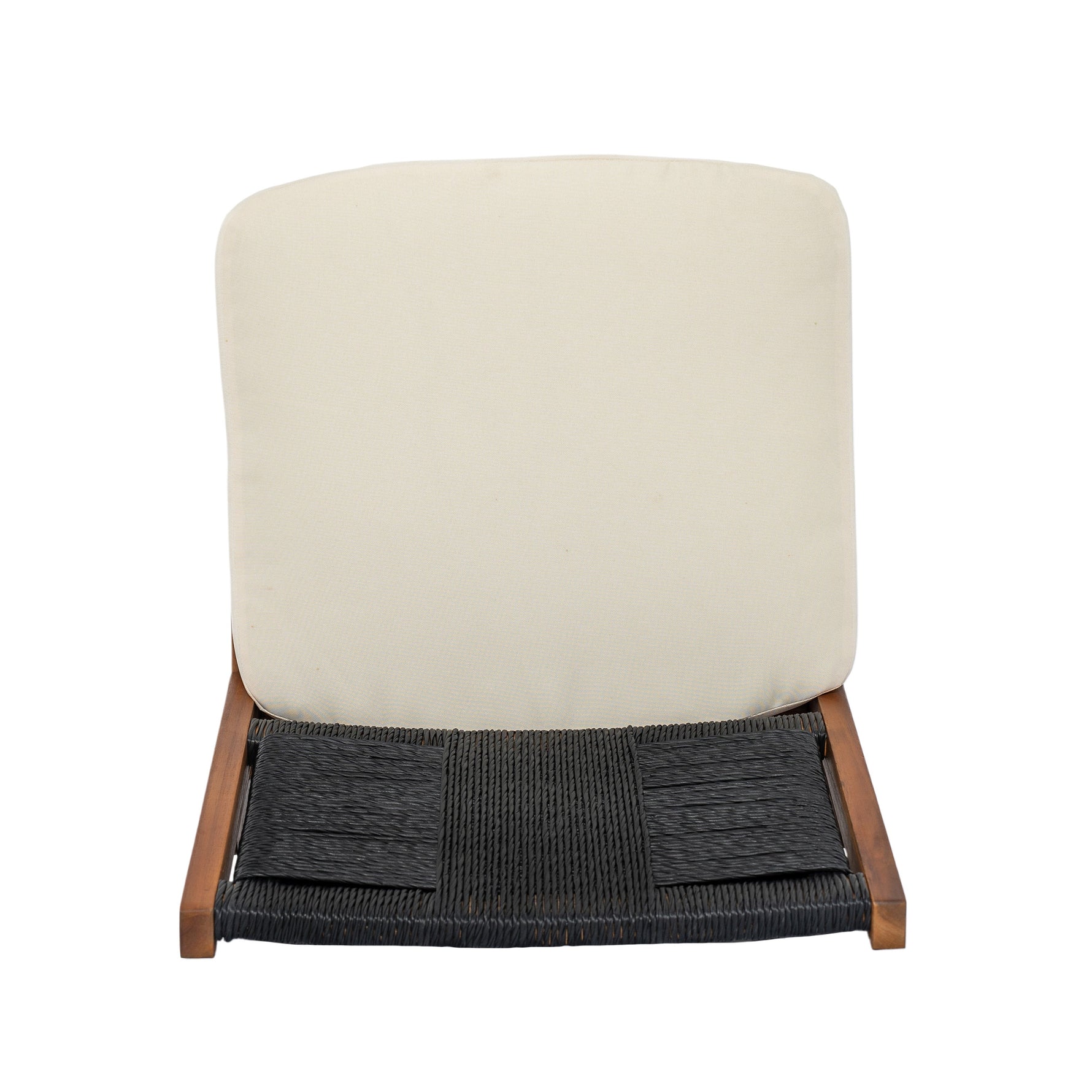 4 Pieces Arly Black Outdoor Bar Stool Solid Acacia Wood and Woven Wicker