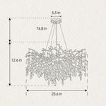 8-Light Crystal Gold Chandelier for Dining Room and Kitchen Island
