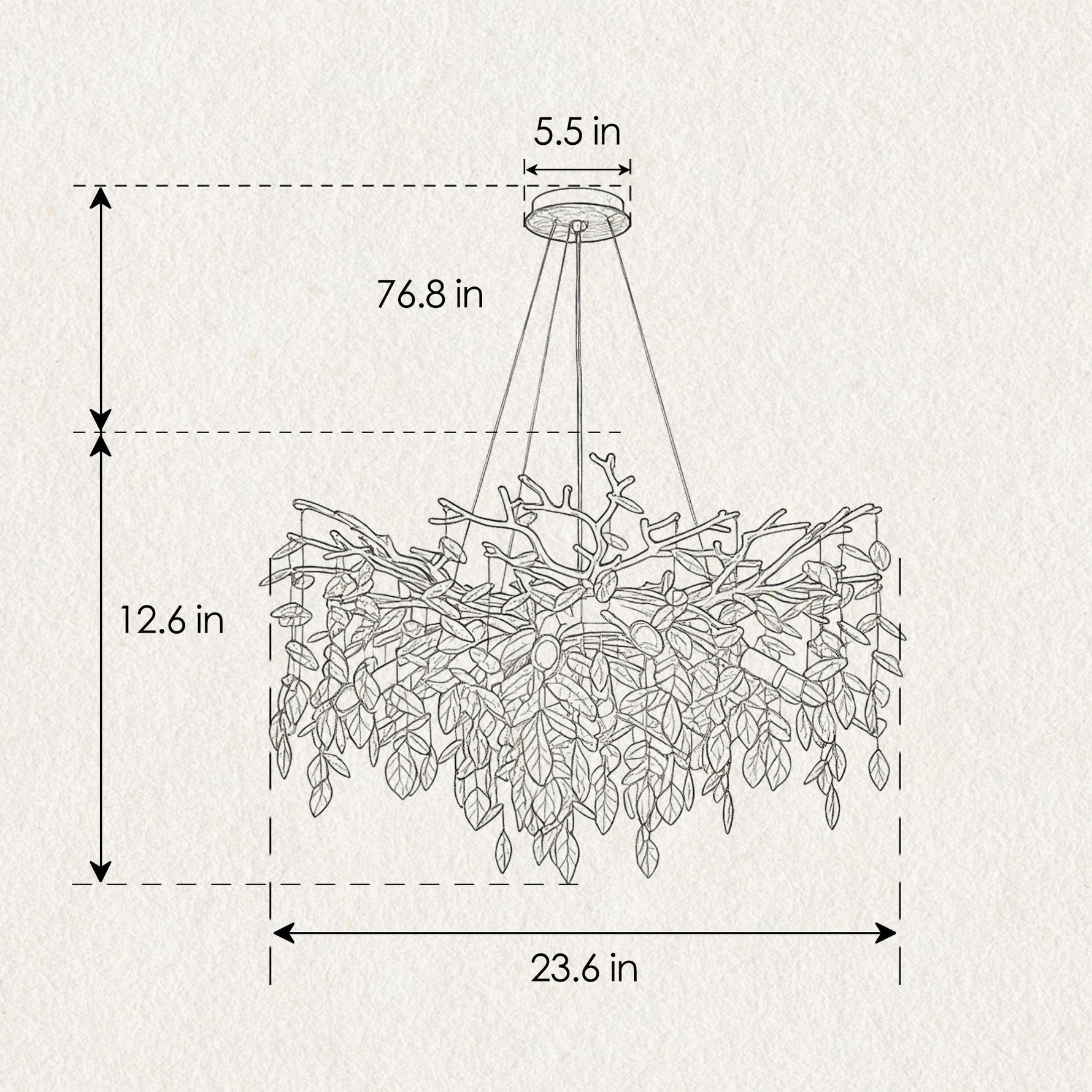 8-Light Crystal Gold Chandelier for Dining Room and Kitchen Island
