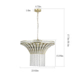 8-Light 23.6' Wide Crystal Waterfall Chandelier