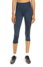 Girlfriend Collective High Waist Capri Leggings - Midnight