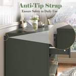 6-Drawer Double Dresser in Olive